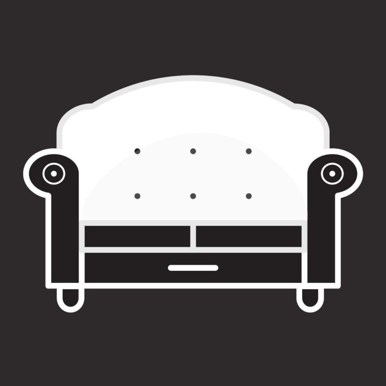 Sofa icon vector – Interior graphics design