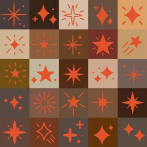 Sparkling star icon set collection vector | Flat UI Images