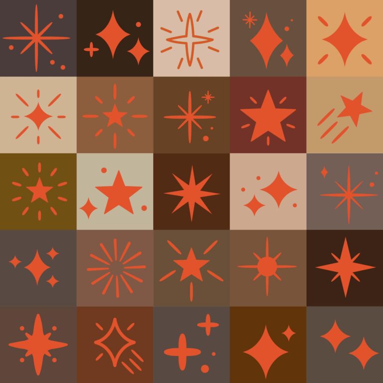 Sparkling star icon set collection vector | Flat UI Images