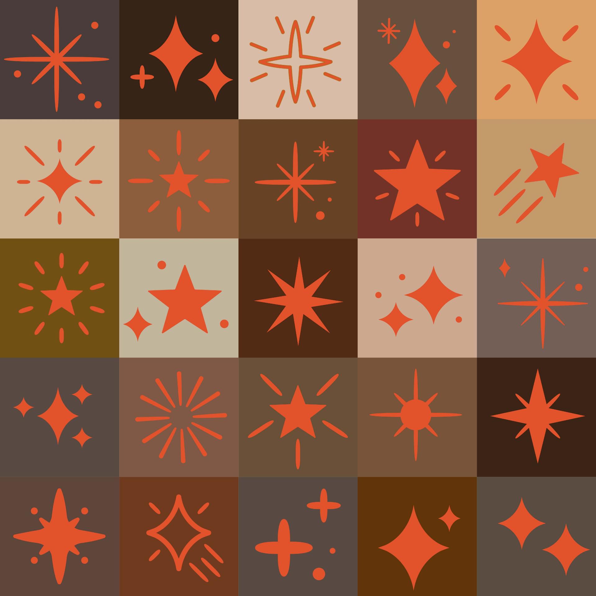 Sparkling star icon set collection vector | Flat UI Images