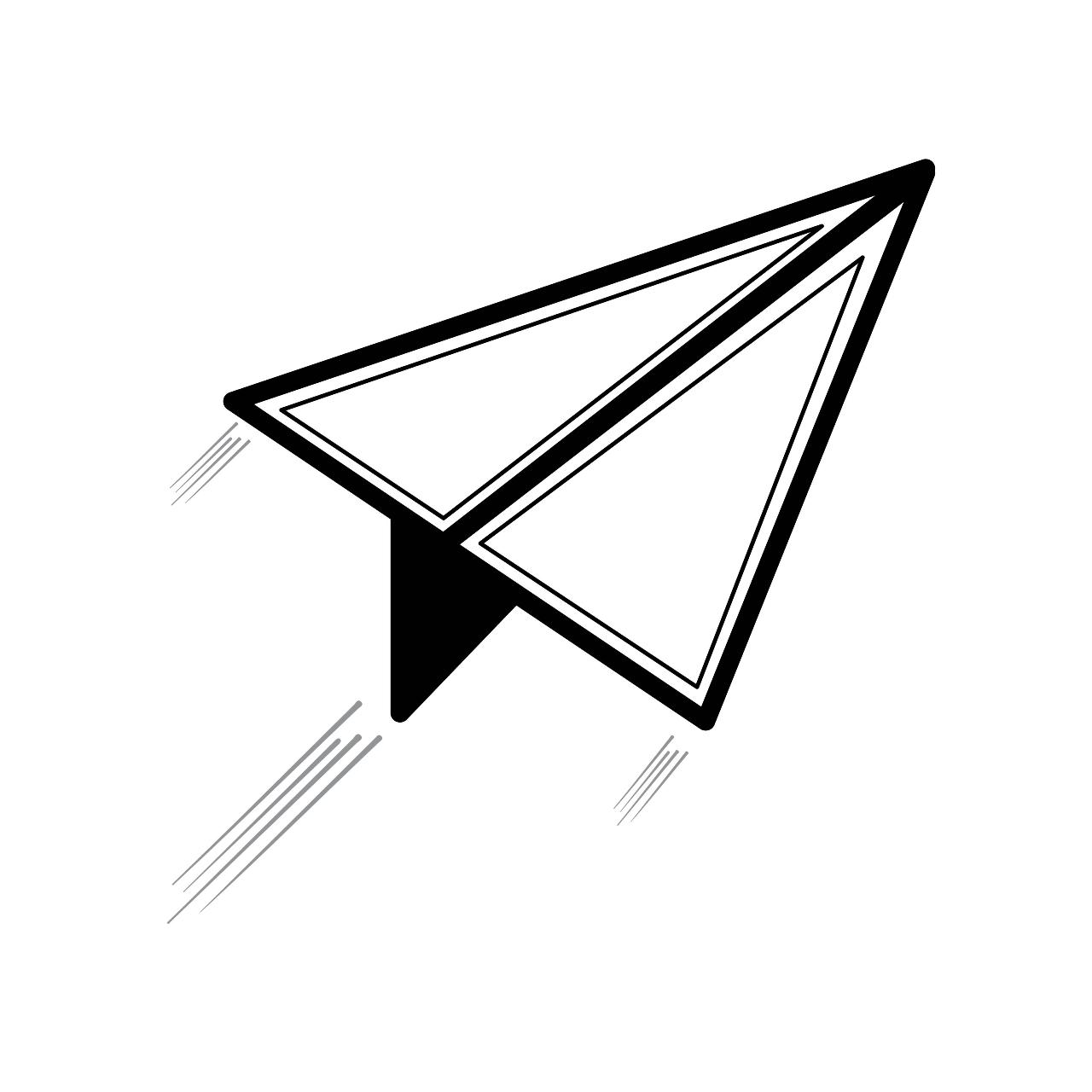 Vector paper airplane icon – EPS, JPG, SVG