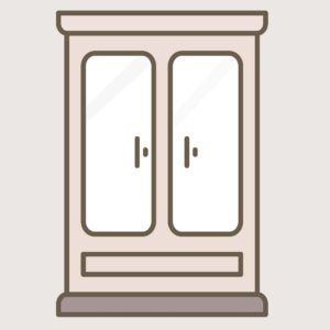 Wardrobe icon vector – Furniture Flat, UI design, EPS
