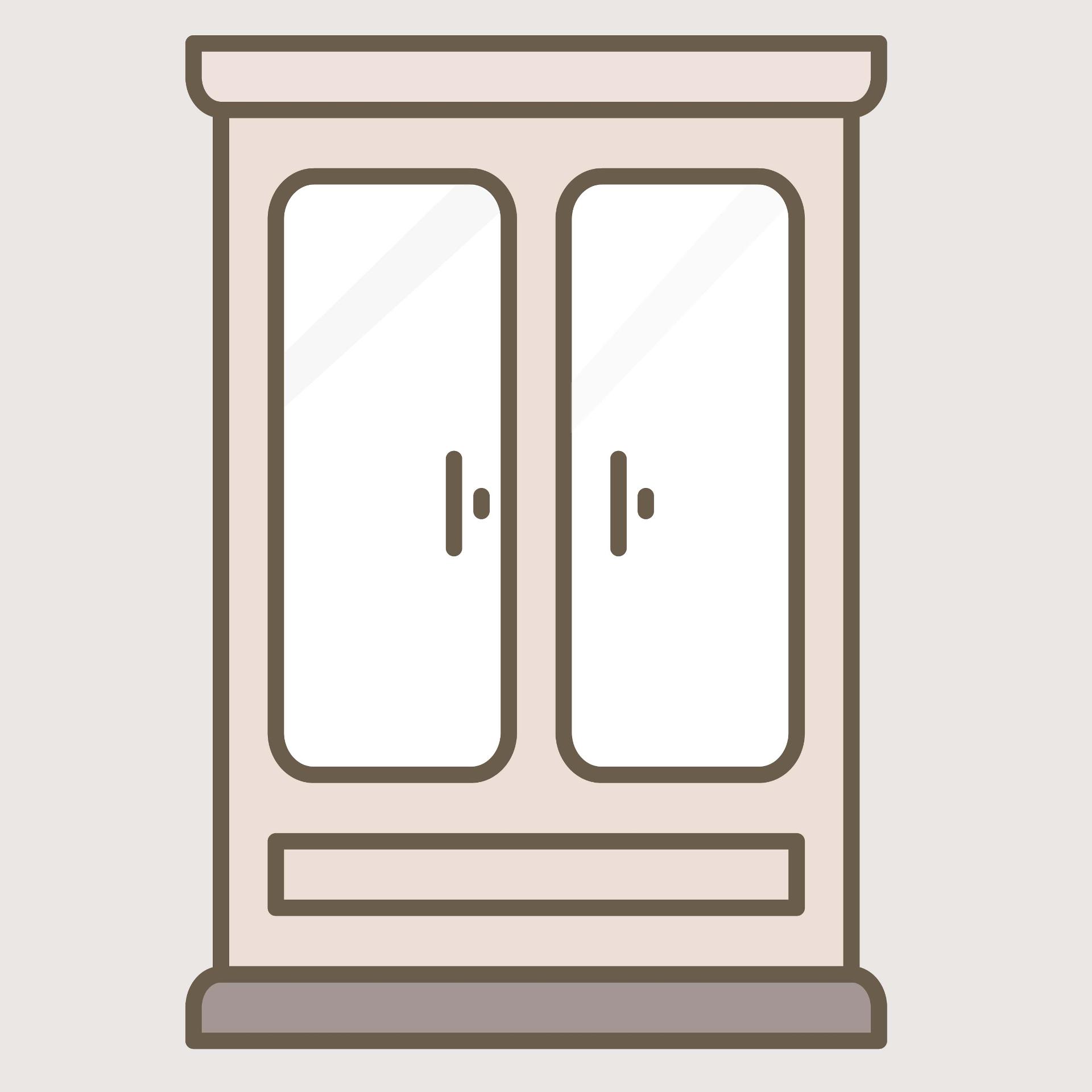 Wardrobe icon vector – Furniture Flat, UI design, EPS