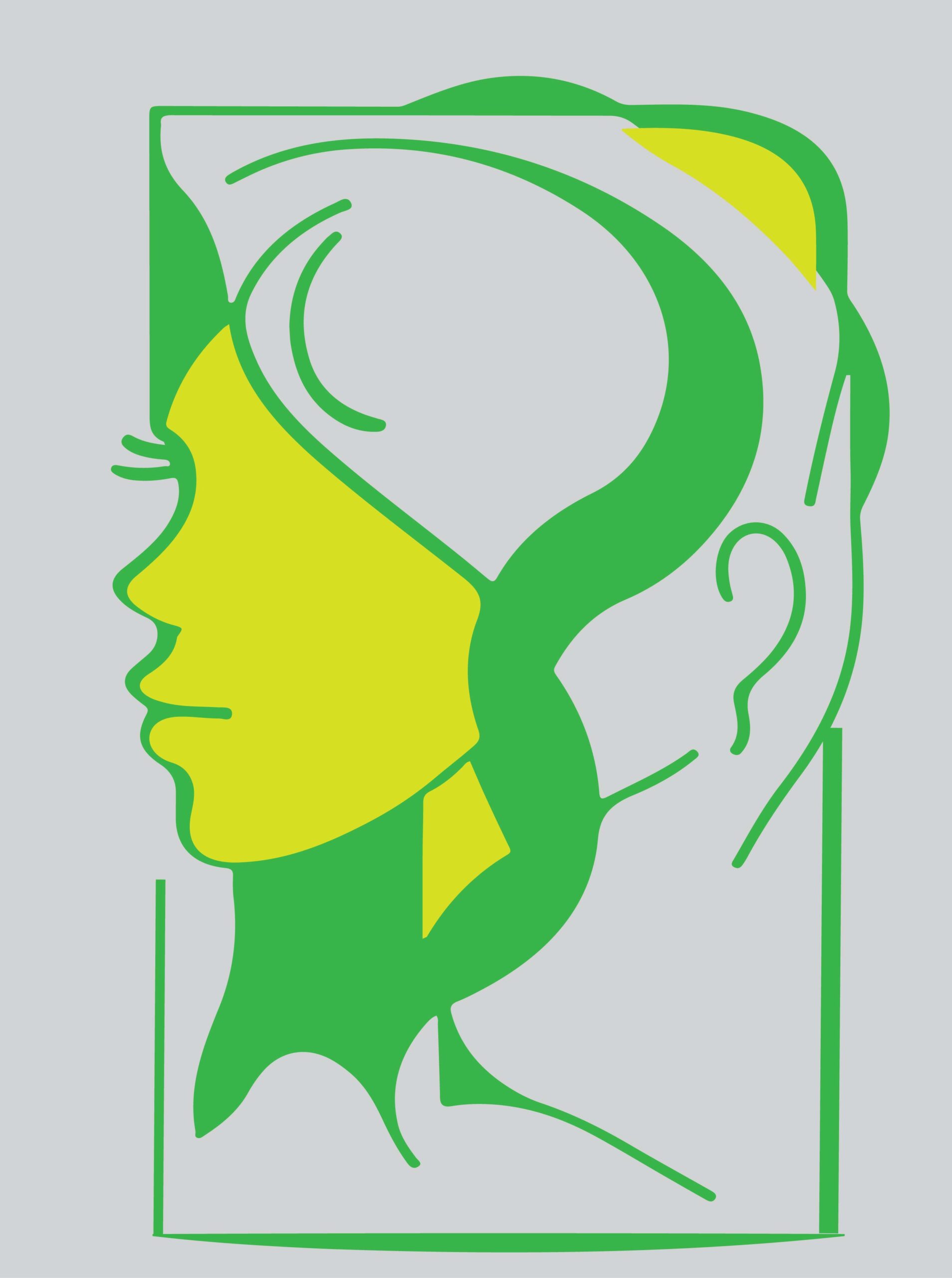 Modern girl wall painting art illustration vector